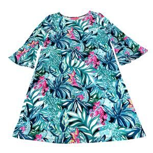 Lilly Pulitzer Ophelia Dress Size S Maldives Green & Blue Tropical Hype It Up